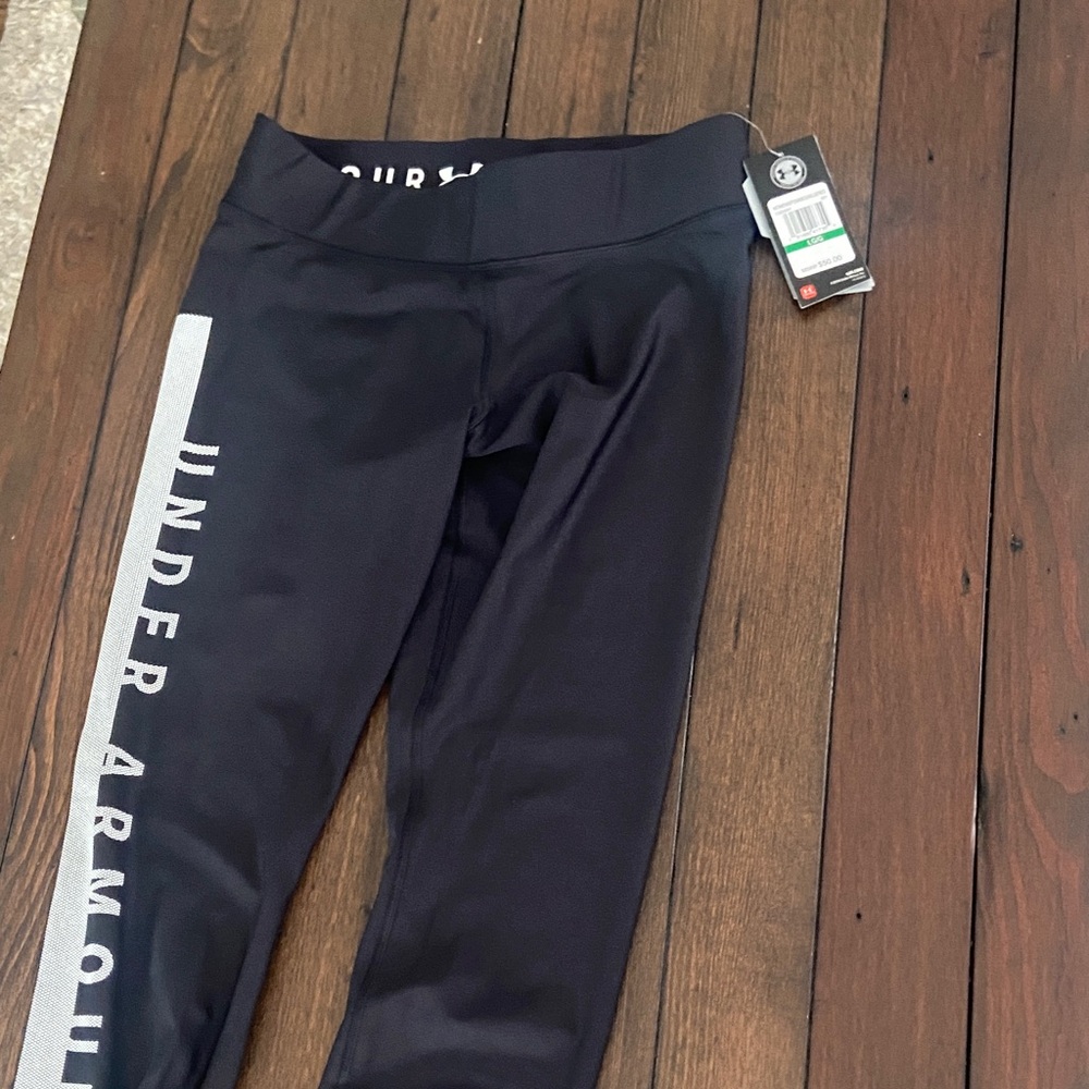 NWTUnder Armour Midnight Black Active Leggings size-L - Picture 8 of 10